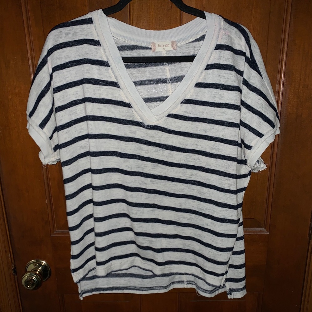 Altar’d State Dark Blue and White Top.